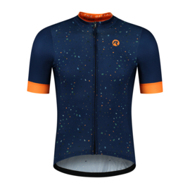 Rogelli Terrazzo heren fietsshirt korte mouwen - blauw/oranje