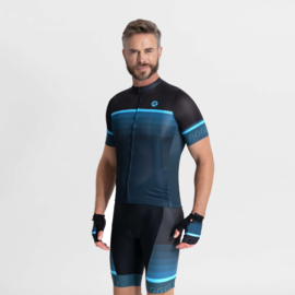 Rogelli Hero II heren fietsshirt korte mouwen - blauw