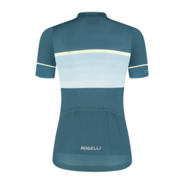 Rogelli Impress II dames fietsshirt korte mouwen – blauw/geel