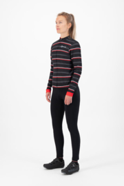 Rogelli Stripe dames winter fietsjack - zwart/rood