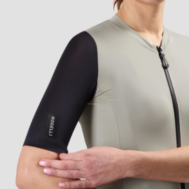 Rogelli Distance II dames fietsshirt korte mouwen - taupe/zwart