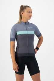 Rogelli Prime dames fietsshirt korte mouwen - blauw/turquoise