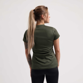 Rogelli Promo dames hardloopshirt korte mouwen - legergroen