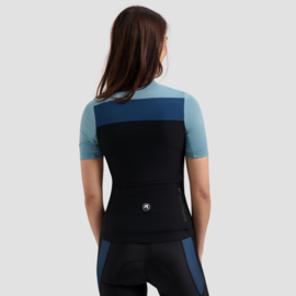Rogelli Core Block dames fietsshirt korte mouwen - blauw/zwart