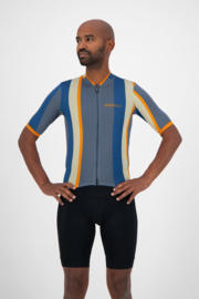Rogelli Vintage fietsshirt korte mouwen - grijs/blauw/oranje (eco)