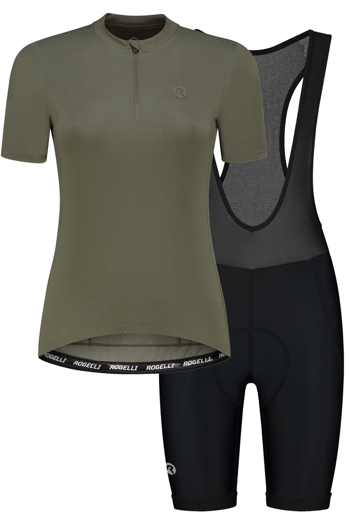 Rogelli Core dames fietskledingset – groen/zwart