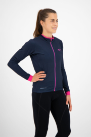 Rogelli Essential dames fietsshirt lange mouwen - blauw/roze