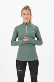 Rogelli Snake dames hardloopshirt lange mouwen - groen/coral