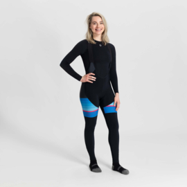 Rogelli Impress II lange dames fietsbroek - zwart/blauw/roze