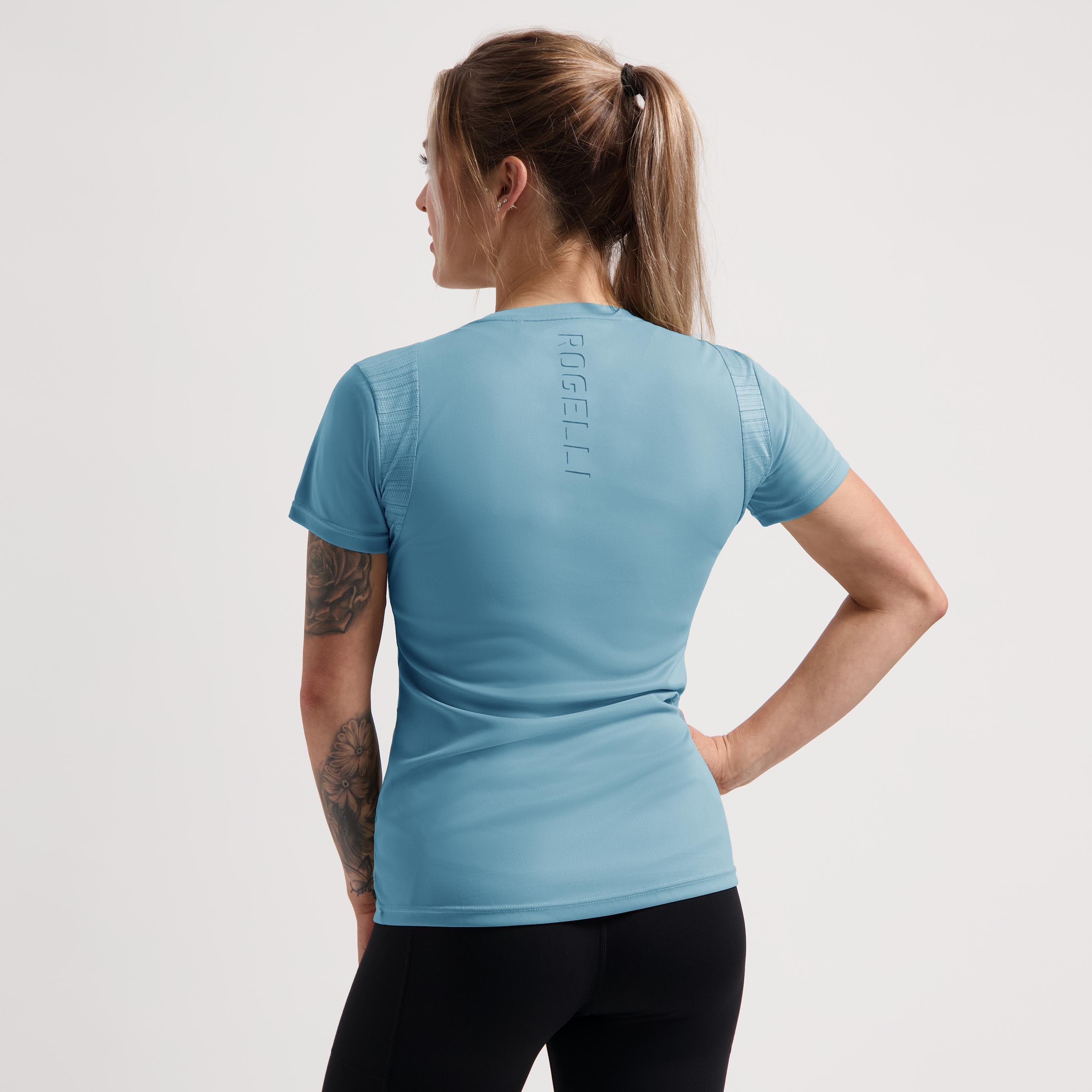 Rogelli Core hardloopshirt dames korte mouw - lichtblauw