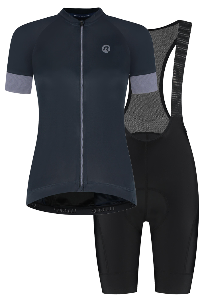 Rogelli Modesta dames zomer fietskledingset - paars/zwart