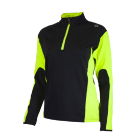 Rogelli Elka hardloopshirt dames lange mouwen- zwart/fluor