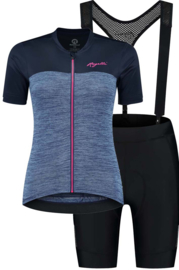 Rogelli Melange dames fietskledingset - zwart/blauw/roze
