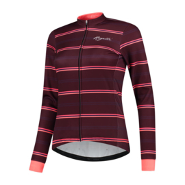 Rogelli Stripe/Select dames winter fietskledingset - bordeaux/coral/zwart