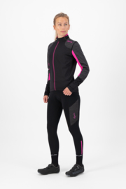 Rogelli Glory lange dames fietsbroek - zwart/grijs/roze