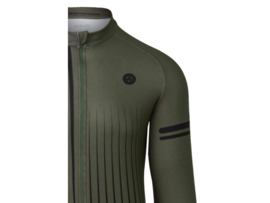 AGU Faded Stripe heren fietsshirt lange mouwen - army green