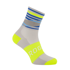 Rogelli Stripe zomer fietssokken - grijs/fluor/blauw