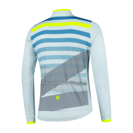 Rogelli Stripe heren fietsshirt lange mouwen - grijs/blauw/fluor