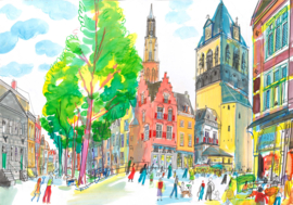 Delft, Voldersgracht en Markt