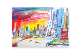 Rotterdam - Erasmusbrug met avondlucht