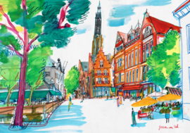 Delft, Vismarkt op de hoek van de Hyppolytusbuurt