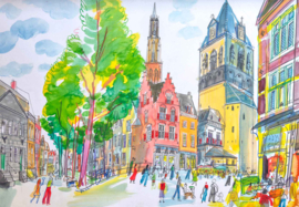 Delft - Voldersgracht en Markt