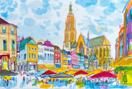 Breda - Grote markt met de Grote Kerk