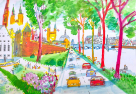 Maastricht - Maasboulevard met zicht op Wyck