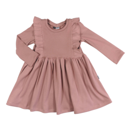 Kleine Baasjes Organic - Ruffled Dress Blush Pink Rib