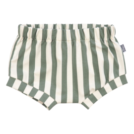 Kleine Baasjes Organic - Baby Shorts Vertical Green&Cream