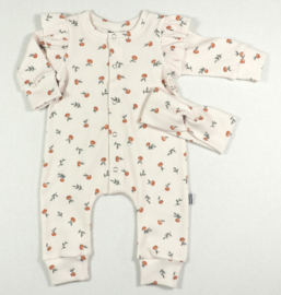 Kleine Baasjes Organic - Baby Jumpsuit Mandarin Rib Ruffles