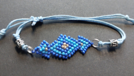 Handgeweven armband blauw