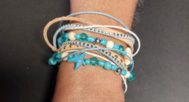 Wikkel armband blauw