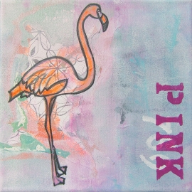 Schilderij Flamingo