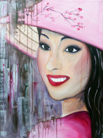 Schilderij Vietnamese vrouw