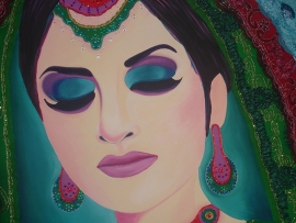 Schilderij Indiase vrouw