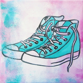 Schilderij Groene Sneakers