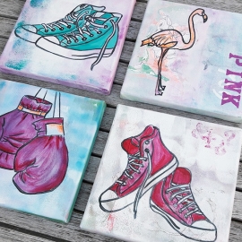 Schilderij Groene Sneakers