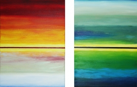 Schilderijen Horizon dag en nacht