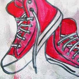 Schilderij Rode Sneakers