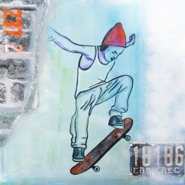 Schilderij Skater