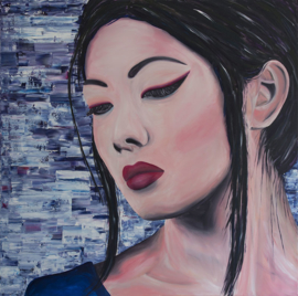 Schilderij Vrouw uit Azie
