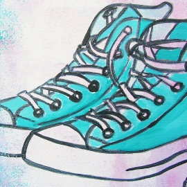 Schilderij Groene Sneakers