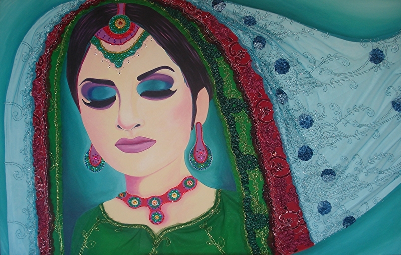 Schilderij Indiase vrouw