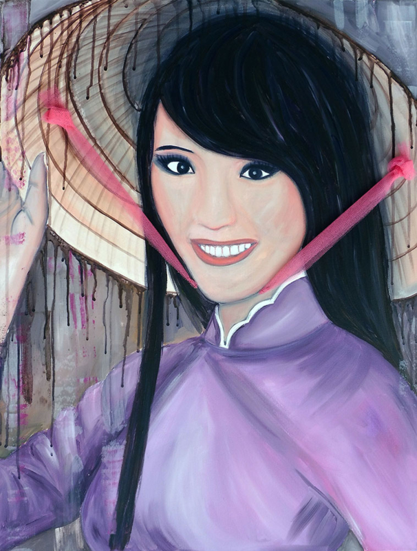 Schilderij Vietnamees meisje