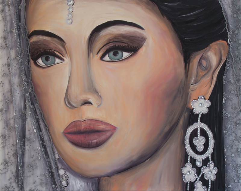 Schilderij Indiase bruid