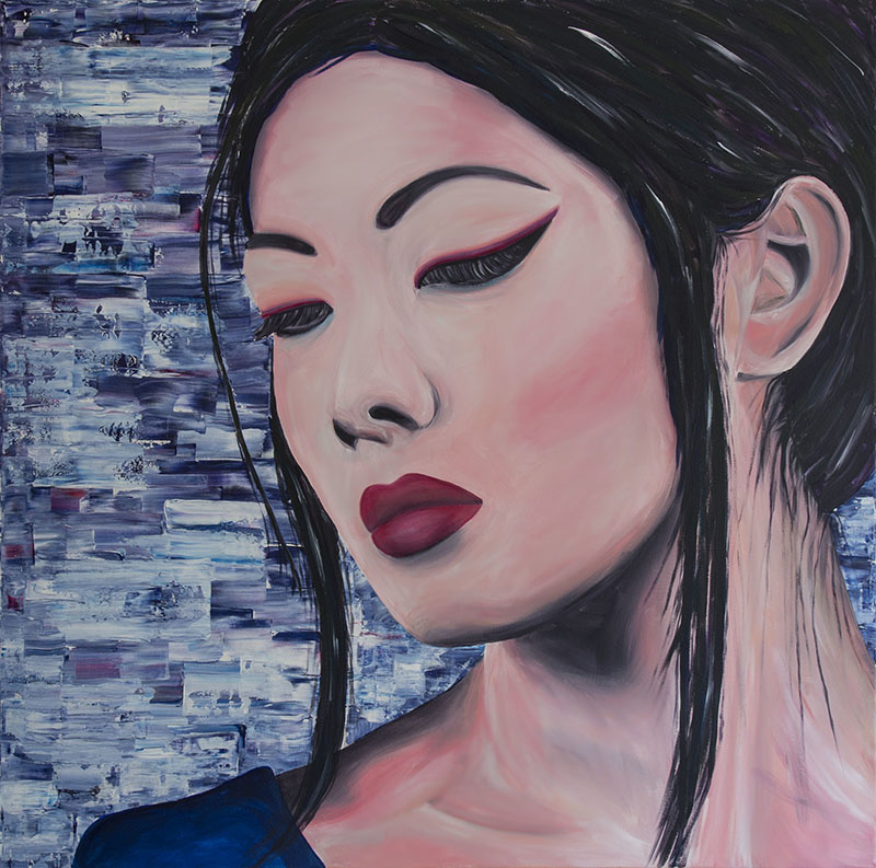 Schilderij Vrouw uit Azie