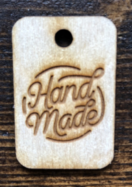 Houten label Handmade