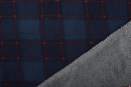 Jogging teddy  ruit rood blauw