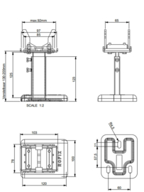 Rofix vloerconsole set tbv raditoren met midden onder aansluiting